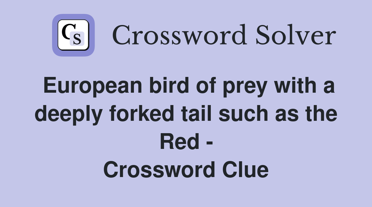 European bird of prey with a deeply forked tail such as the Red